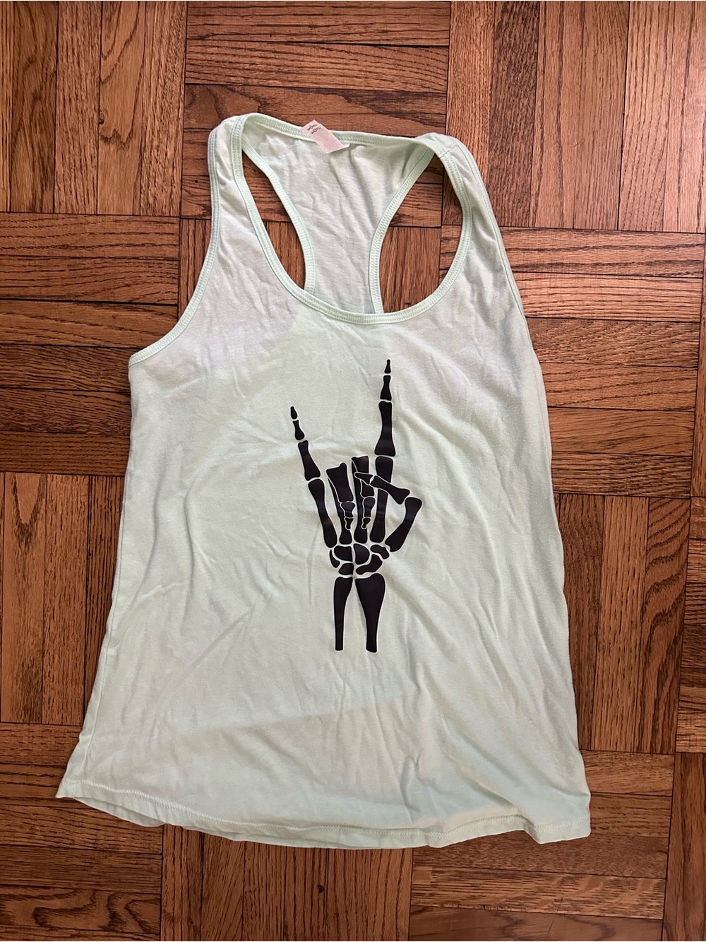 Skeleton Rocker Emo Women’s Racerback Tank Top - Green - Large